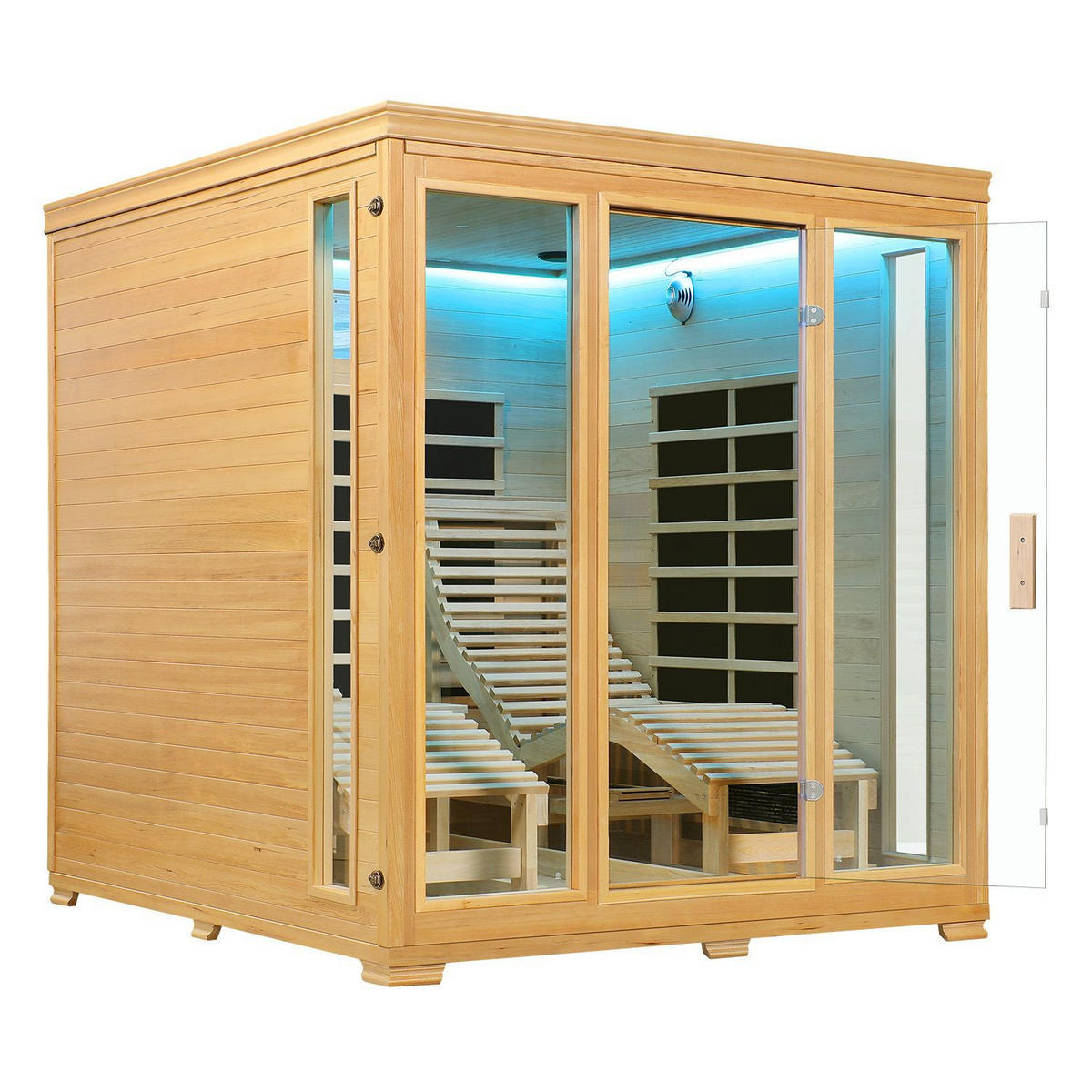 INFRAROTKABINE Billund mit Dual-Heizsystem & Hemlockholz - Naturfarben, Holz (170/190/190cm) - Artsauna