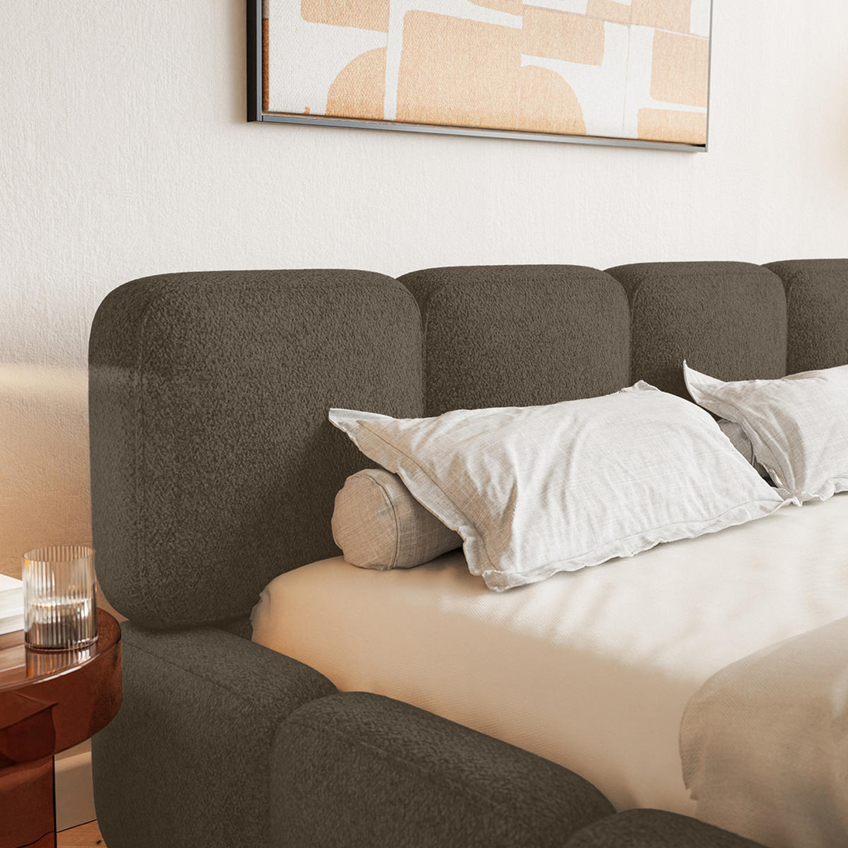 POLSTERBETT BALMONTE 140x200 cm, Braun - Braun, Textil (200/140cm) - Fedve