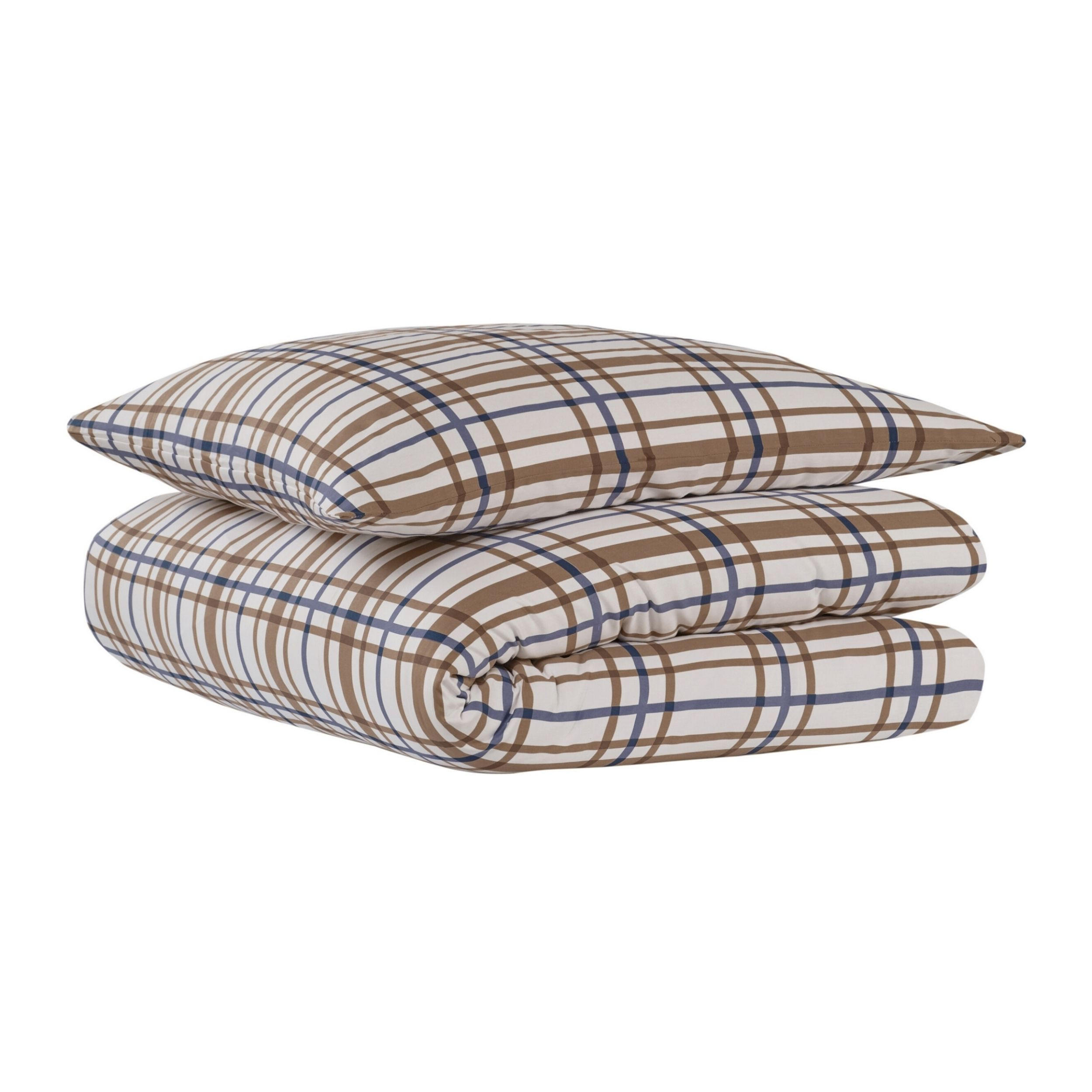 BETTWÄSCHESET Maxim - Baumwollsatin - 2-teilig - 135x200cm - Taupe-Blau - Blau, Textil (135/200cm) - Uncover by Schiesser