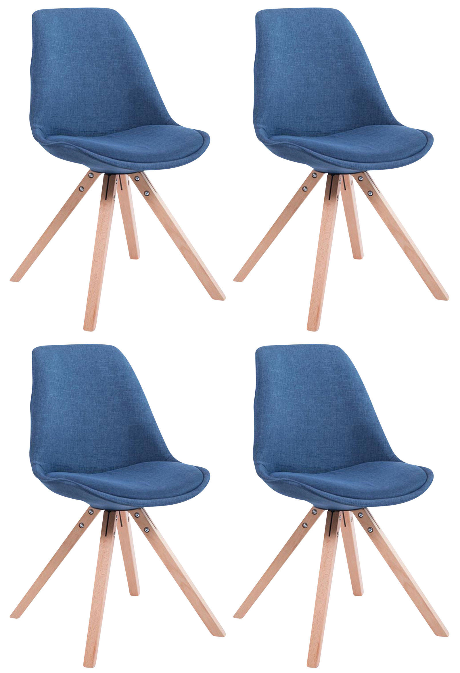 TPFLiving Besucherstuhl Blau 48x83x56 cm
