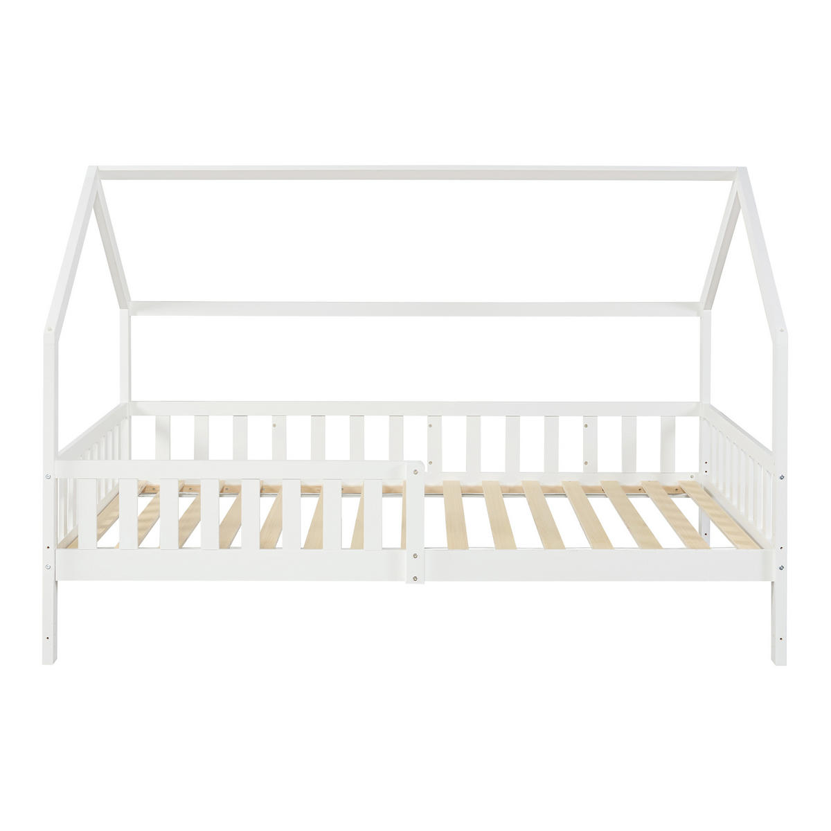 HAUSBETT Ydre mit Matratze - Weiß, Holz (120/200cm) - [en.casa]
