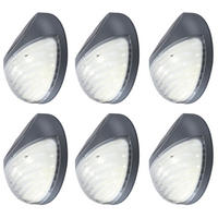 LED AUSSENLEUCHTE Kunststoff Grau 6er Set - Grau, Kunststoff (4/4/4cm) - Globo Lighting