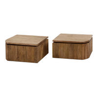 NACHTTISCH Wave Braun 35/40/20 cm 2er-Set - Braun, Holz (40/20/35cm) - Hoyz Collection