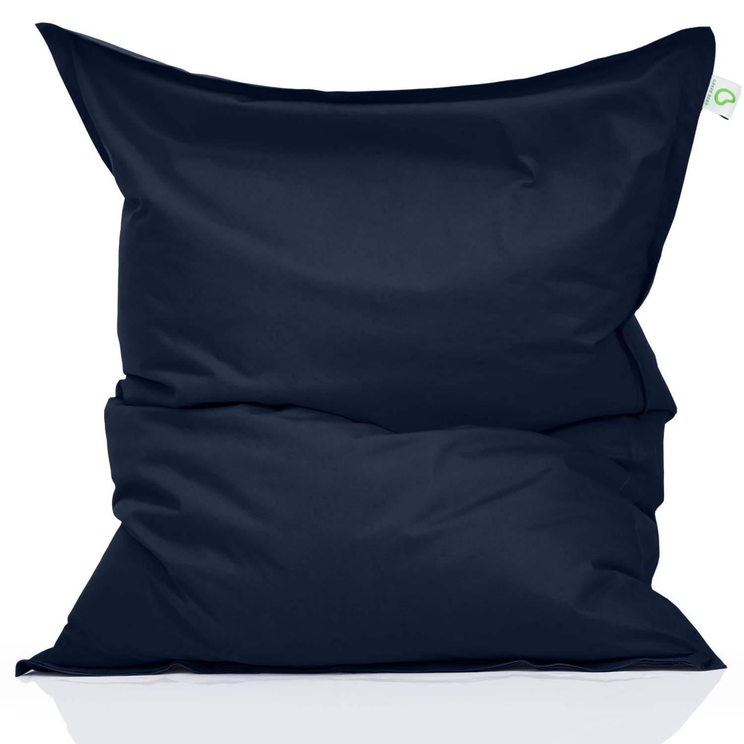 RIESEN-SITZSACK "Square" XXL - Baumwolle - Dunkelblau, Textil (140/25/180cm) - Green Bean