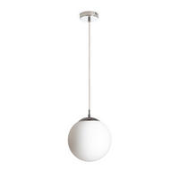 PENDELLEUCHTE LUNA 25 Opalglas 15 W - Chromfarben, Metall (30/30/120cm) - Rendl