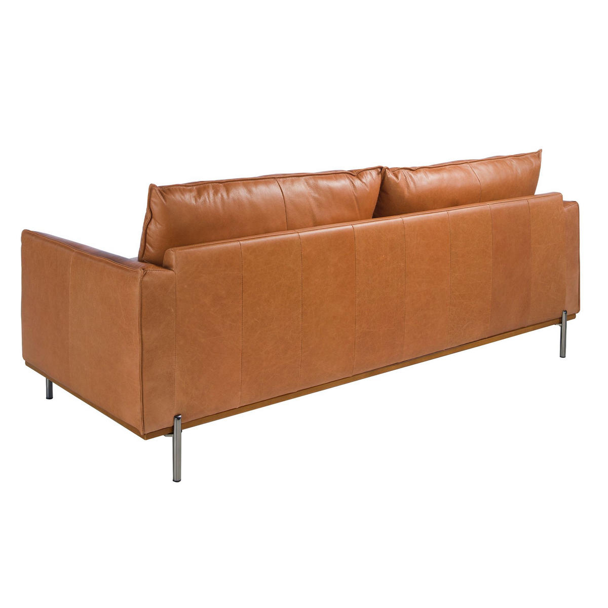 SOFA 3-Sitzer-Sofa aus braunem Leder 210/88/83 cm - Dunkelgrau/Braun, Leder (210/83/88cm) - ANGEL CERDA