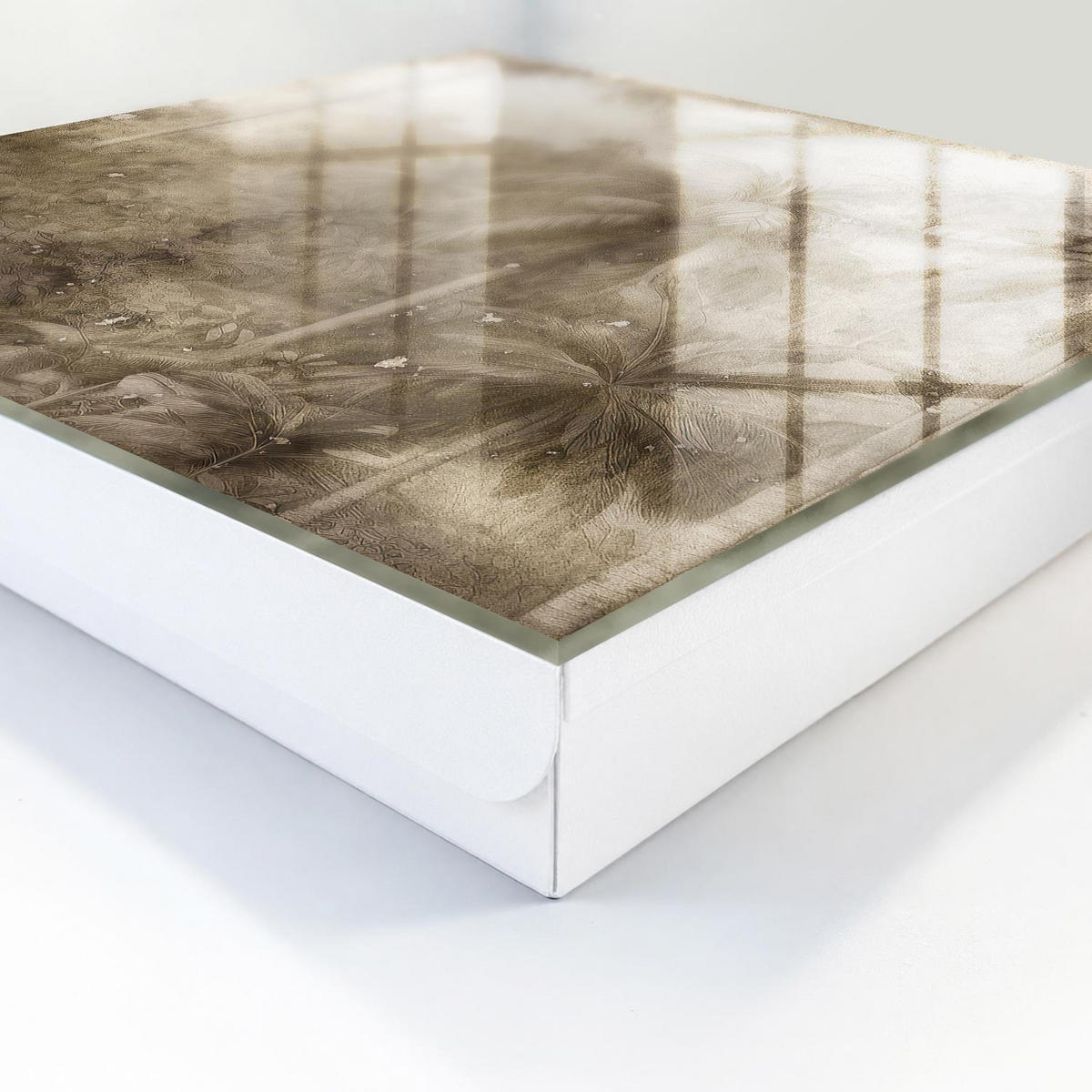 SCHLÜSSELBOX Weiß 30x30 cm – Türöffnung nach rechts - Dschungelbeige - Beige, Metall (30/30/5cm) - TULUP