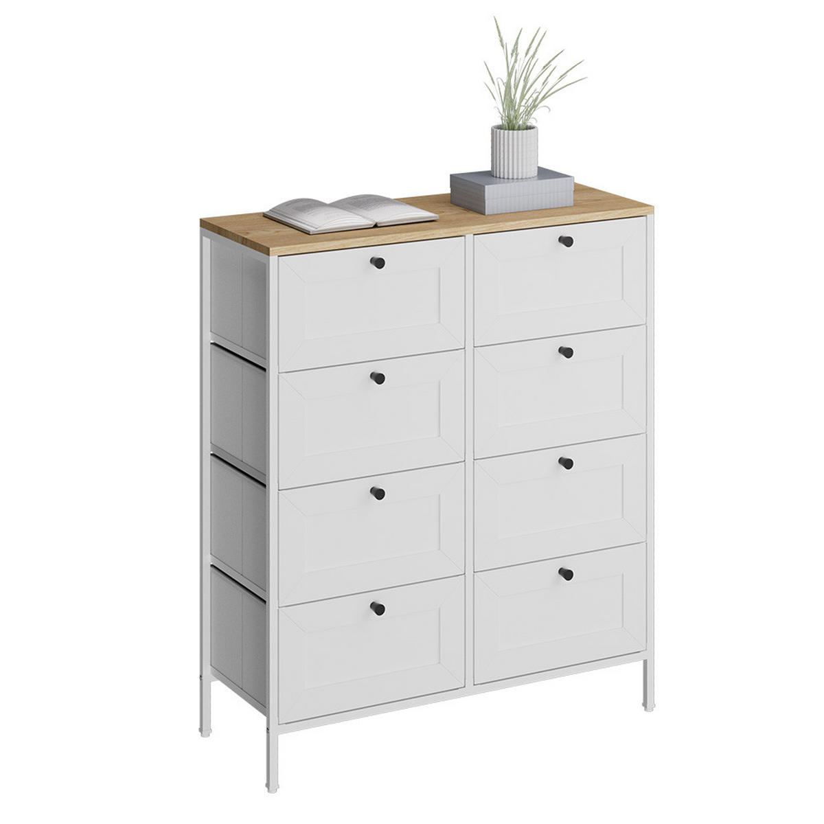 KOMMODE Belaro Weiß 80 x 95 cm mit 8 Schubladen - Weiß, Holzwerkstoff (80/95/30cm) - Vicco