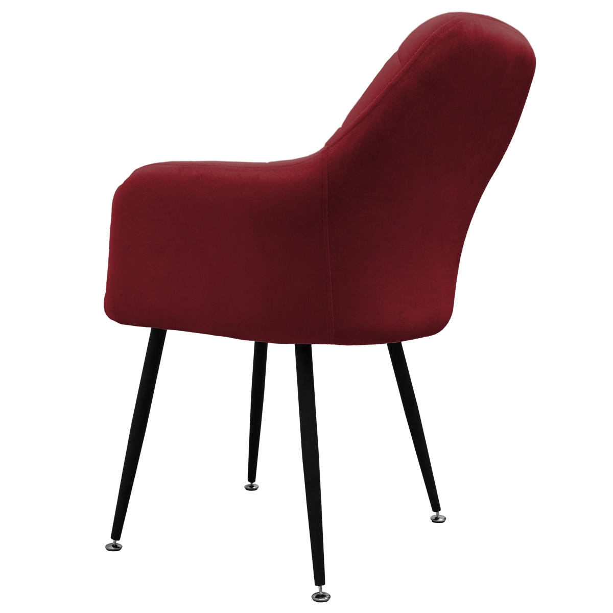 ESSZIMMERSTUHL Samt Bordeaux 2er Set - Bordeaux, Metall (60/84/58cm) - ECD-Germany