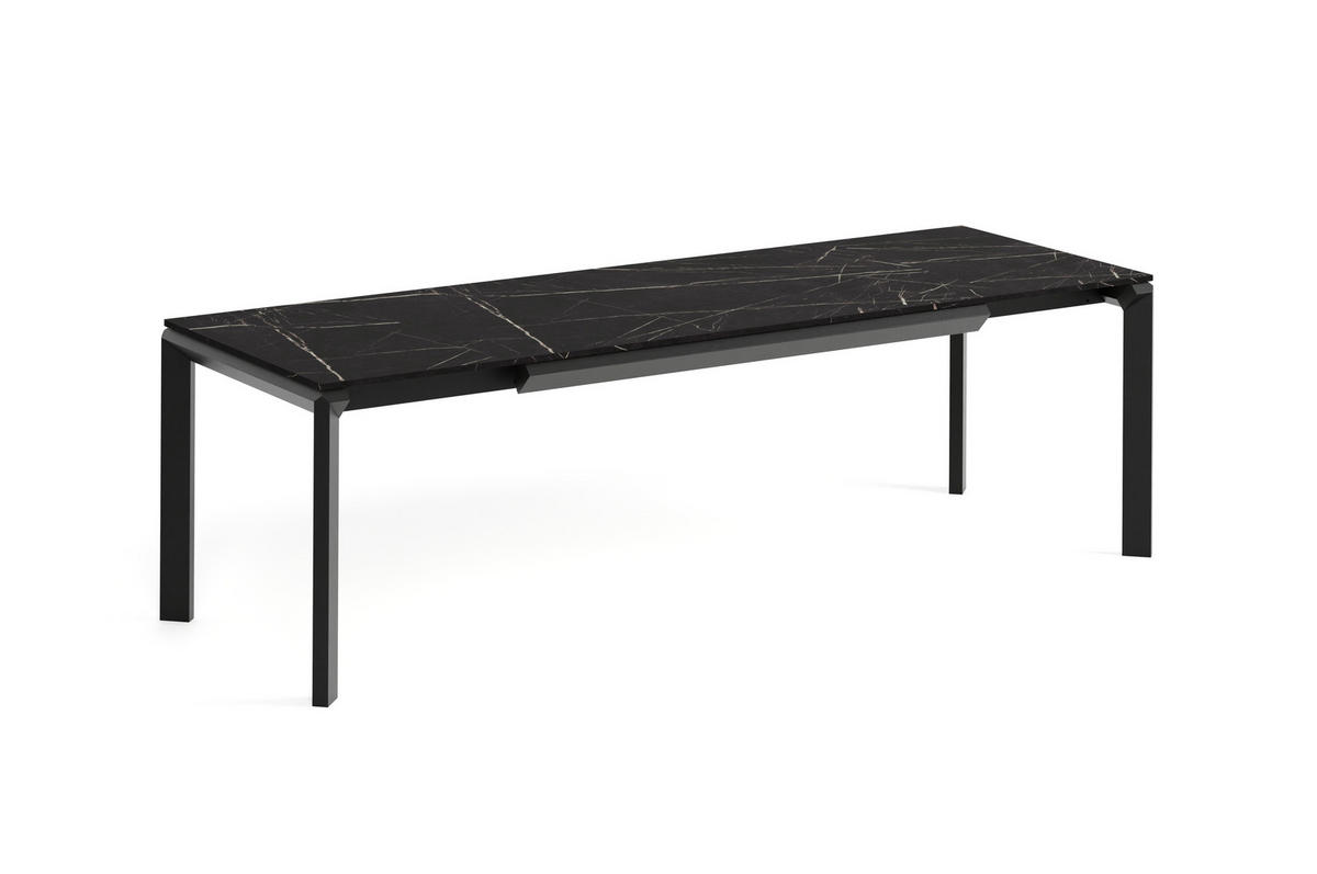 ESSTISCH FADO - Graphitfarben/Schwarz, Holzwerkstoff (90/160/76cm) - Meblini