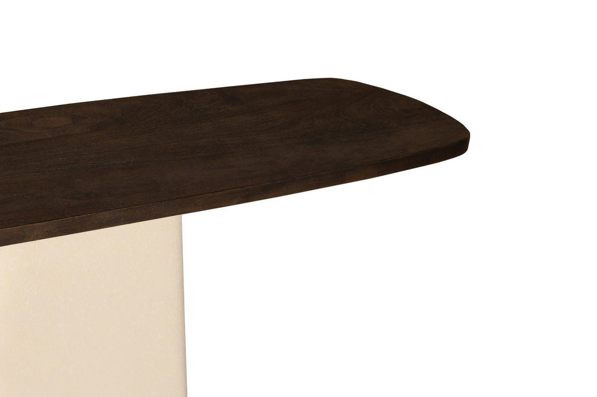 ESSTISCH rechteckig aus Metall 140x40x76cm, créme - Creme, Holz (40/140/36cm) - Livingfurn