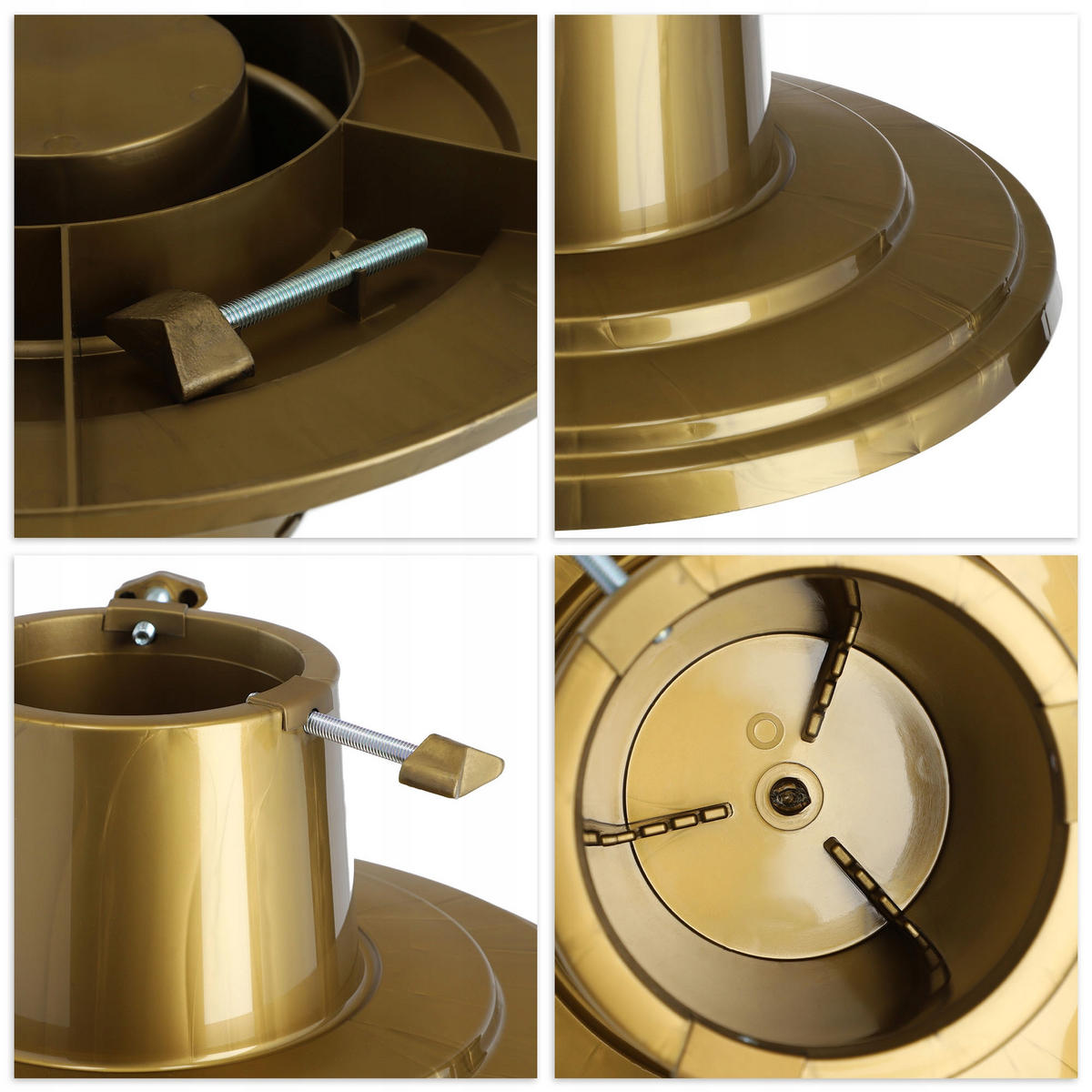KADAX Weihnachtsbaumständer Christbaumständer 2m Gold - Grün, Kunststoff (15.5cm) - KADAX