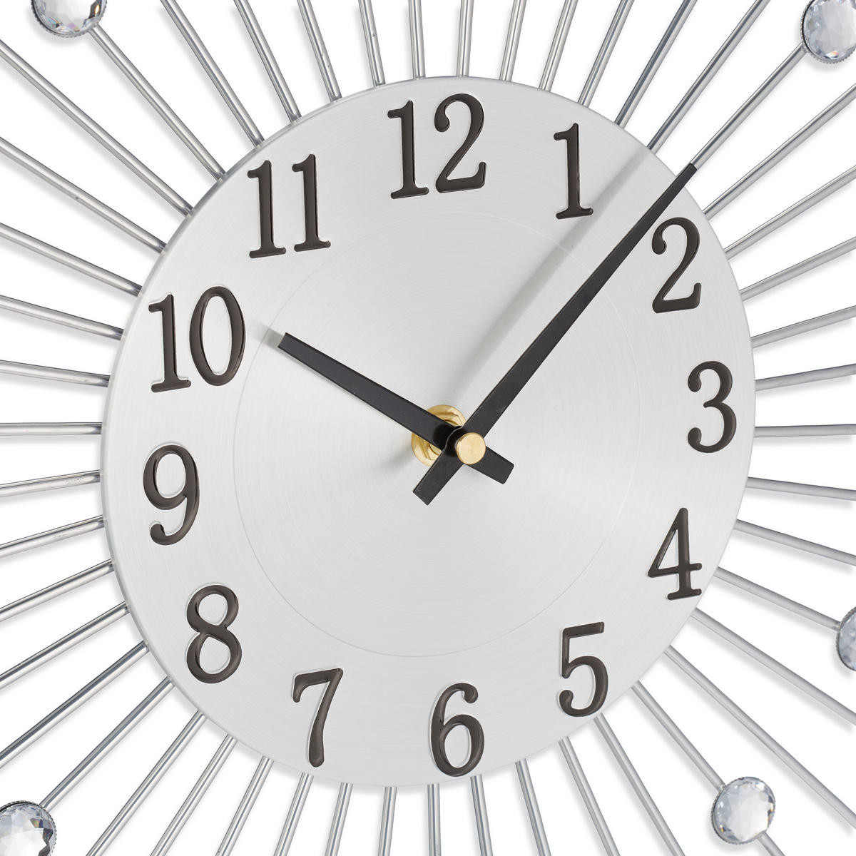 WANDUHR - Silberfarben, Kunststoff/Metall (50/50/4.5cm) - Relaxdays