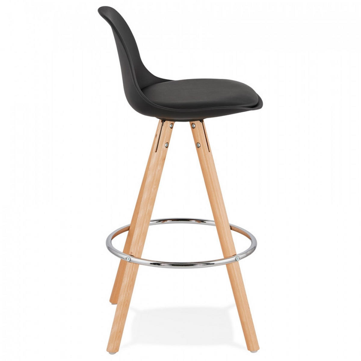 BARHOCKER Schwarz 42x85x42cm - Buchefarben/Schwarz, Holz/Kunststoff (42/85/42cm) - AlterEgo