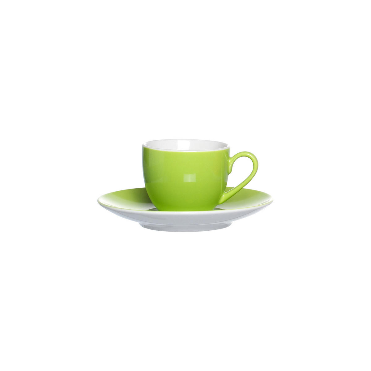 ESPRESSOTASSEN UND -UNTERTASSEN Doppio Grün 80 ml 6er Set - Grün, Keramik (12/7/12cm) - Ritzenhoff Breker