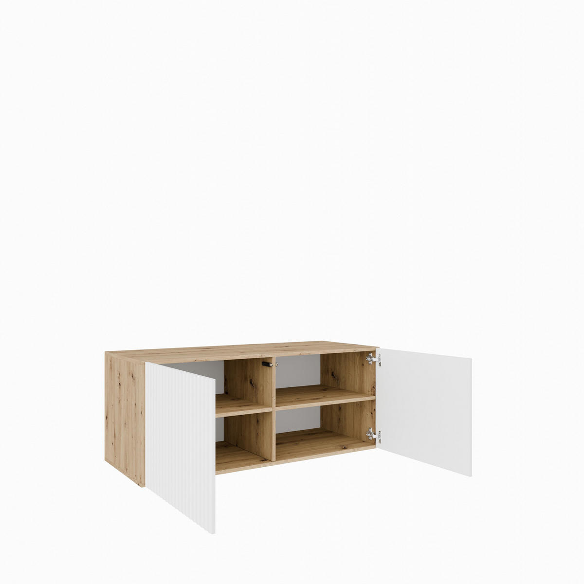 LOWBOARD VAREN 100/41/40 cm, Hängender TV-Schrank Eiche Artisan - Weiß/Eiche Artisan, Holzwerkstoff (100/41/40cm) - MASSENO