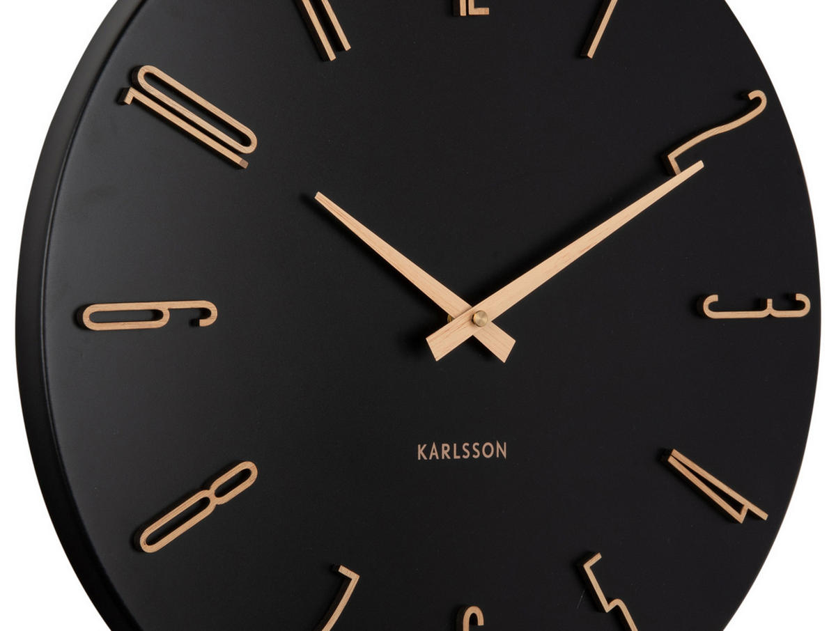 WANDUHR Esmerado Schwarz 2.1/40/40 cm - Schwarz, Metall (40/40/2.1cm) - Karlsson
