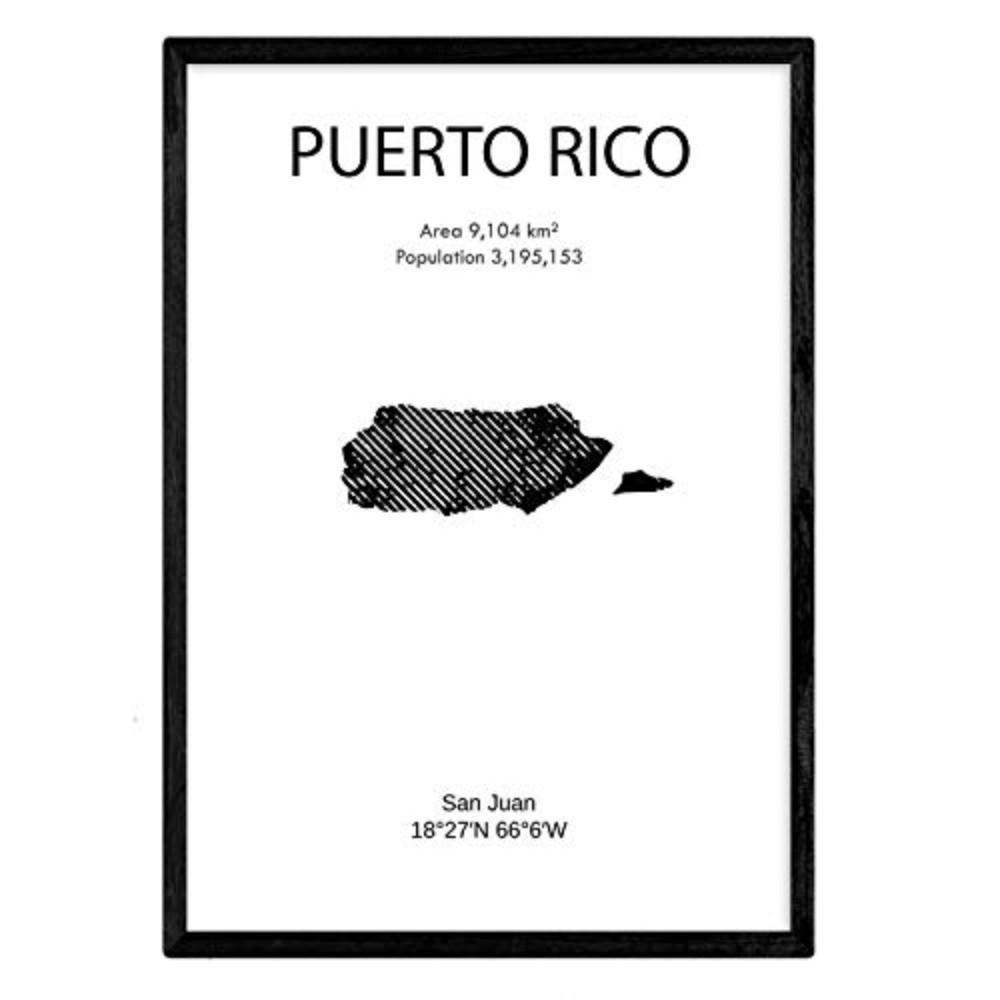 POSTER Länder & Kontinente Puerto Rico A4 Rahmenlos - Klar, Papier (29.7/5/21cm) - Nacnic