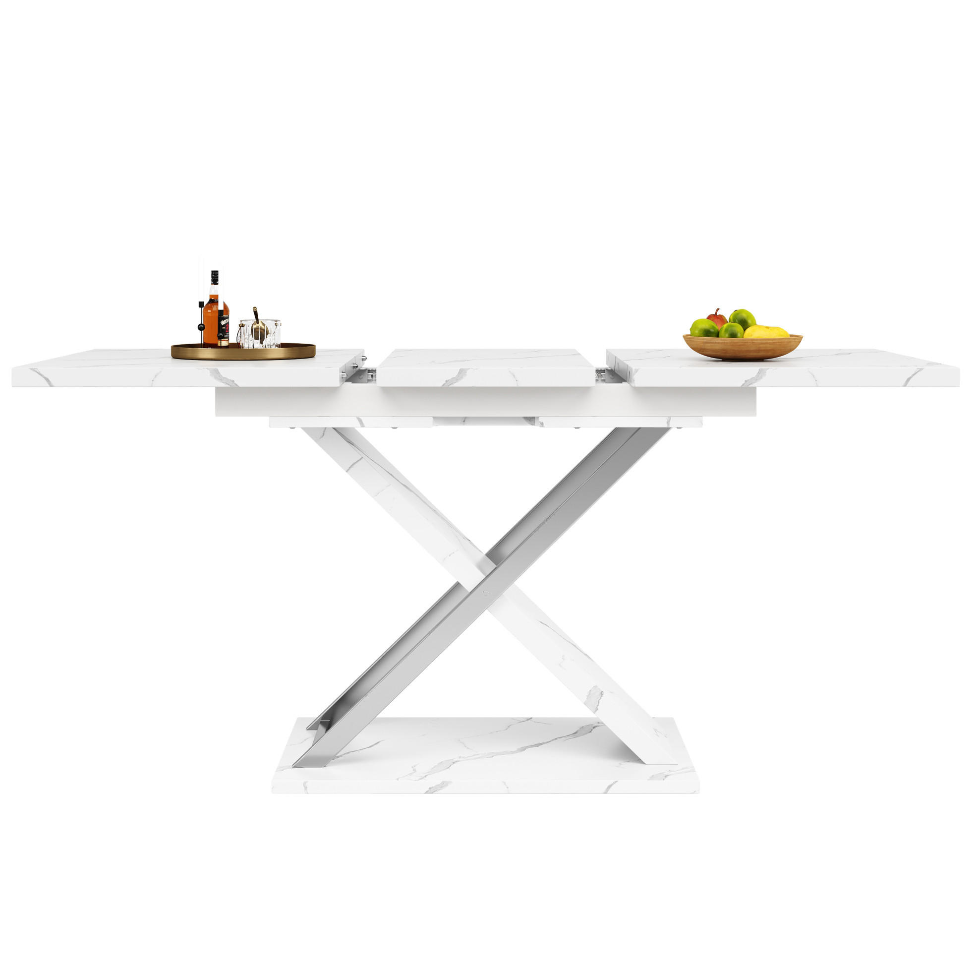 Meubliv Esstisch Weiß 75x76.4x118 cm