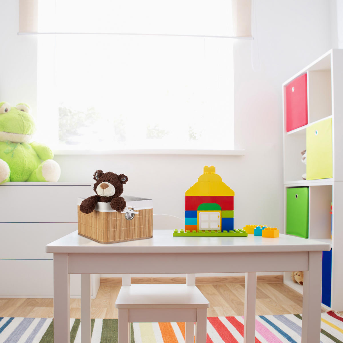 ÚLOŽNÝ koš - svetlohnedá, kov/drevo (31/20/31cm) - Relaxdays