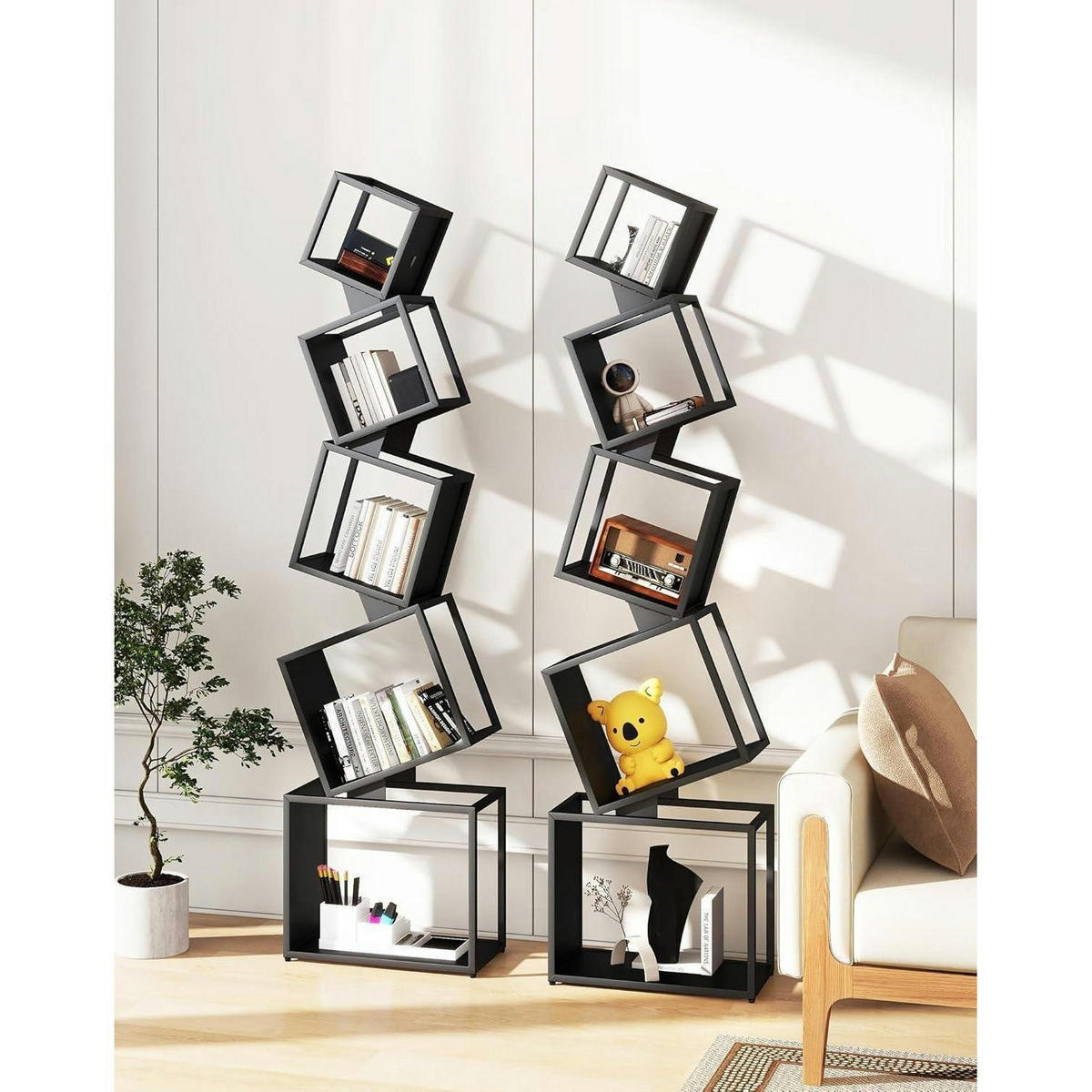 BÜCHERREGAL Metall 180 cm Schwarz - Schwarz, Metall (46/179.5/22.5cm)
