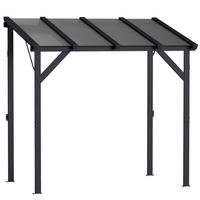 GRILLPAVILLON Polycarbonat, Verzinkter Metall Dunkelgrau - Dunkelgrau, Metall (148/244/244cm) - Outsunny