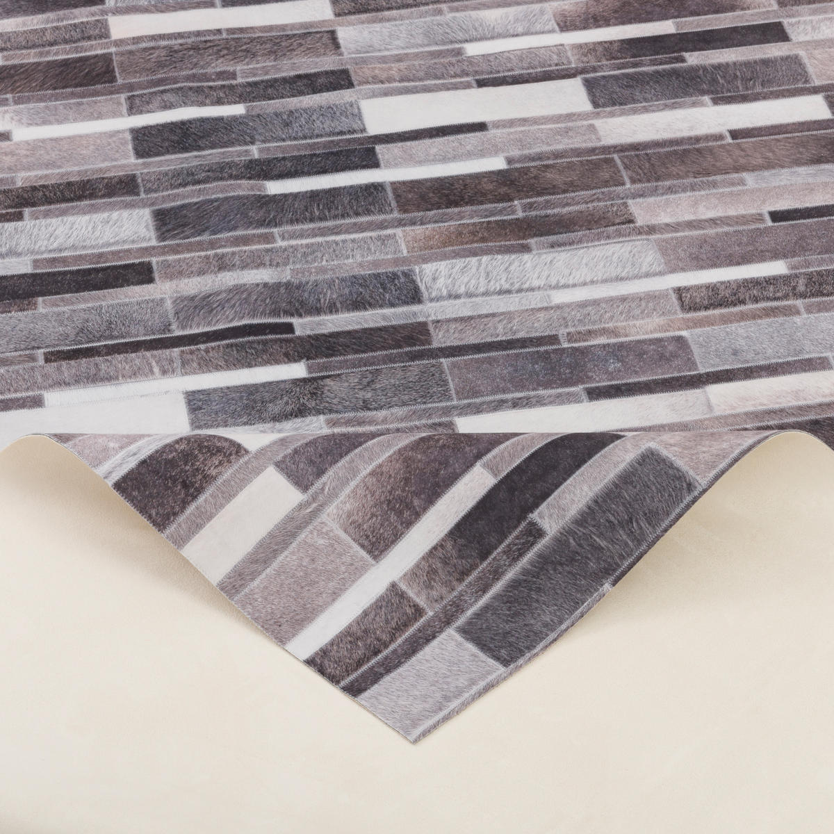 KUNSTFASER PATCHWORK TIERFELL STRIPES - Beige/Braun, Textil (80/150cm) - Pergamon