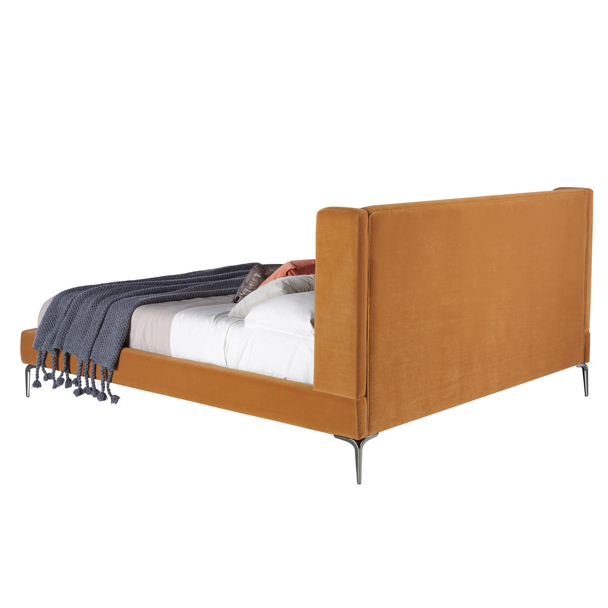 BETT Senf Grau 193/226/115 cm - Dunkelgelb/Grau, Textil (180/200cm) - ANGEL CERDA