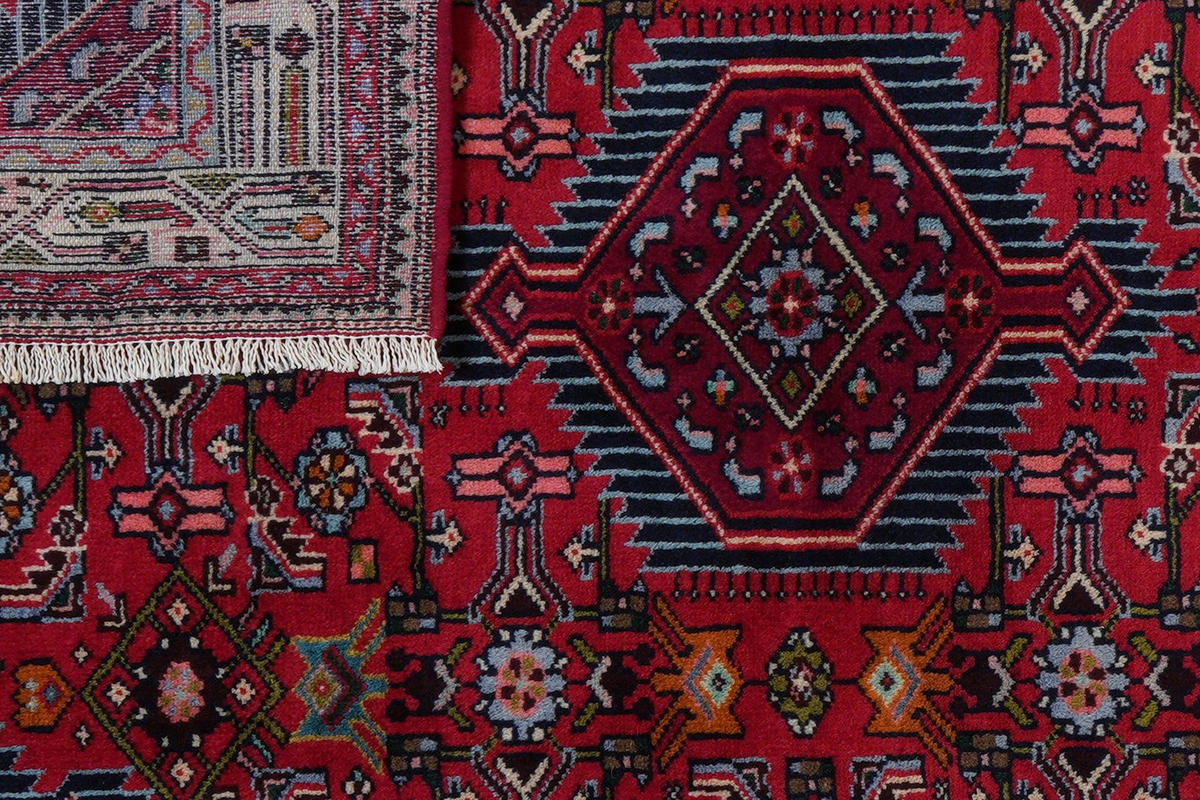 ORIENTTEPPICH handgeknüpft Assadabad Rot 148/102 cm Schurwolle - Rot, Textil (102/148cm) - Looma