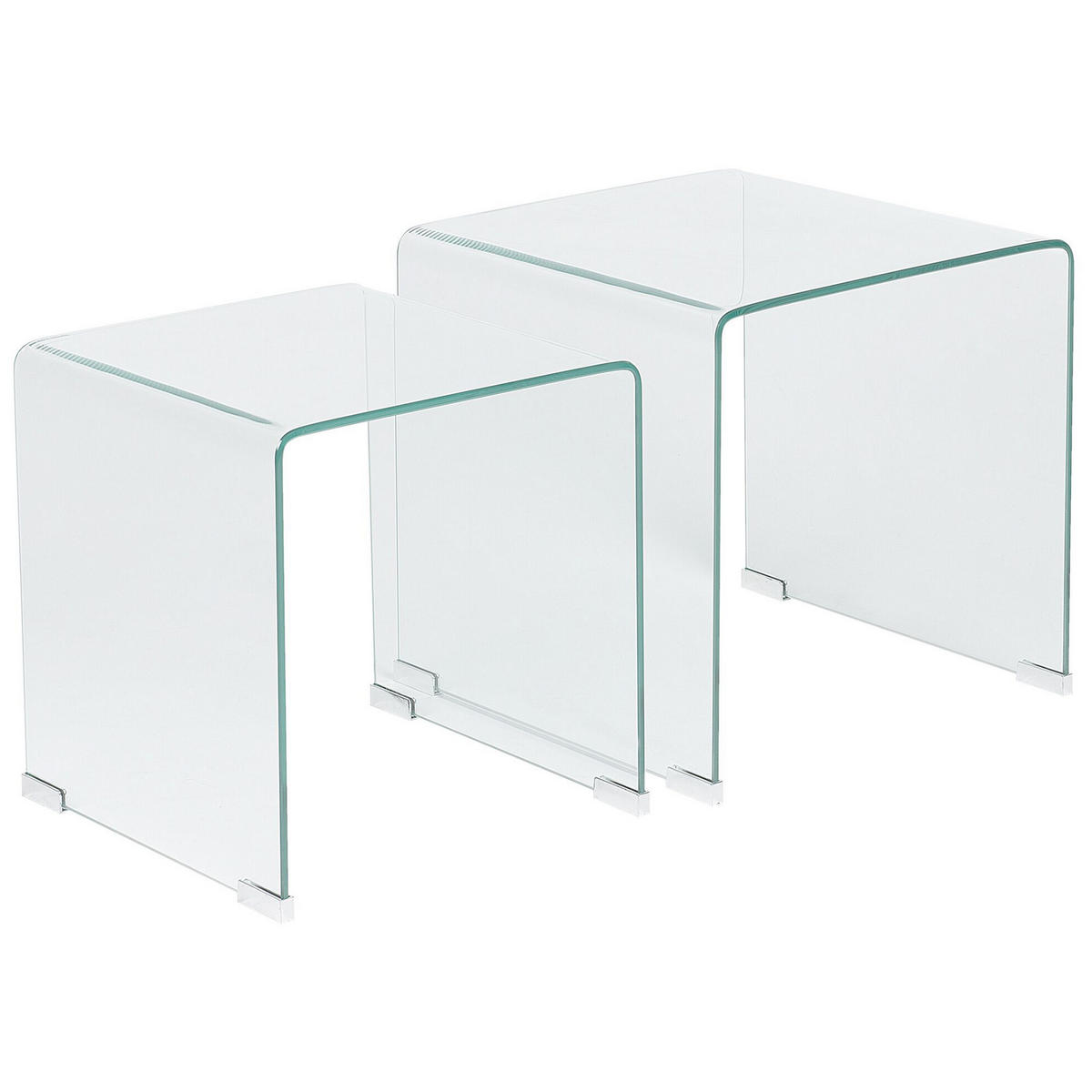 BEISTELLTISCH 2er-Set Rechteckig Transparent Kendall - Transparent, Glas (36/36cm) - Beliani