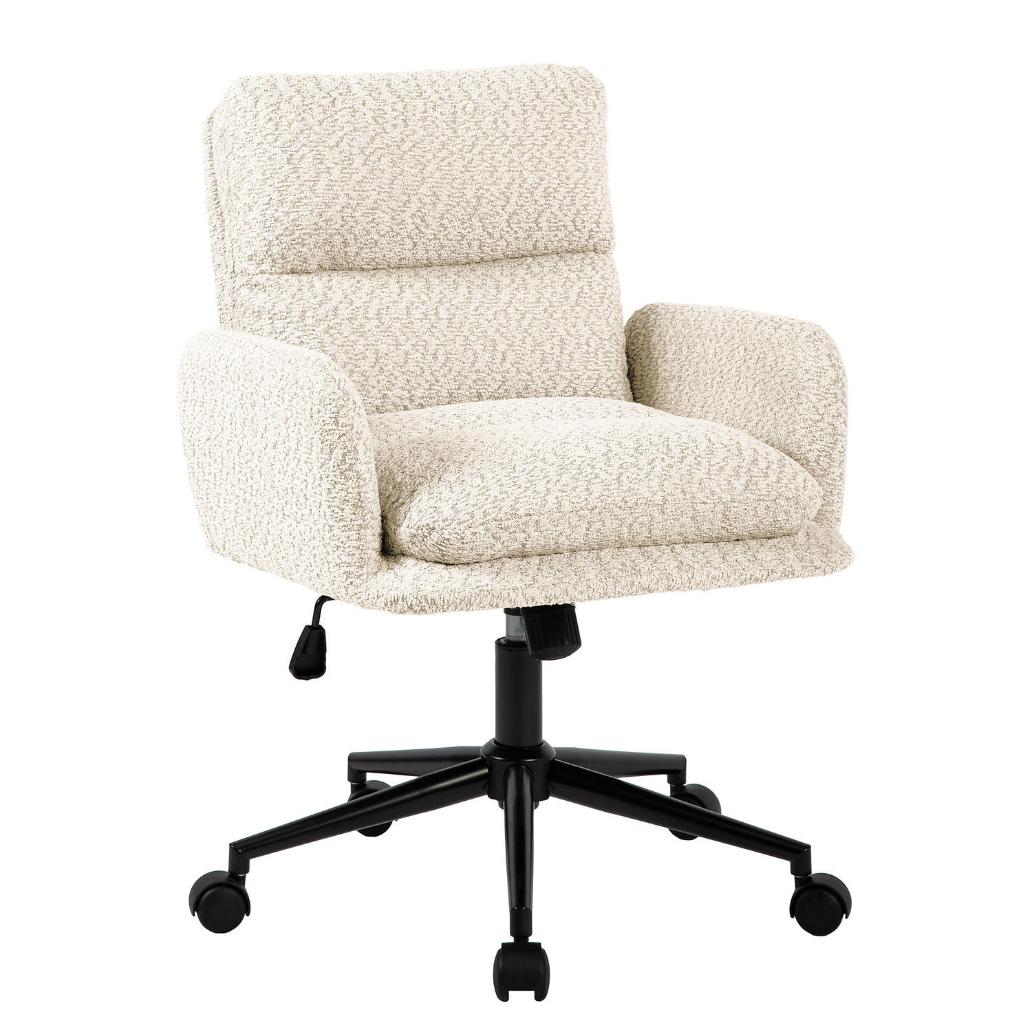 BÜROSTUHL - Strukturstoff / Eisen - Creme / Schwarz - Beige, Textil/Metall (60/86/60cm) - home24