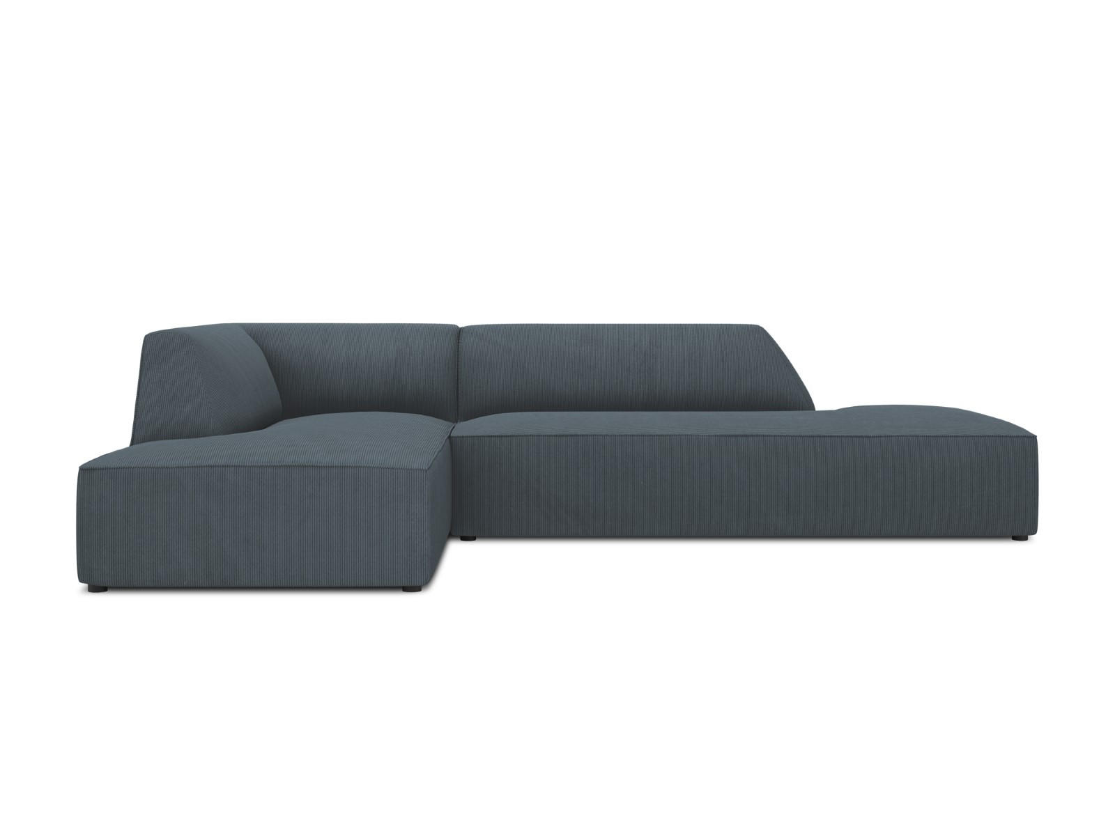 ECKSOFA links Ruby aus Cord blau 4 Sitzplätze - Blau, Textil (180/273cm) - Micadoni