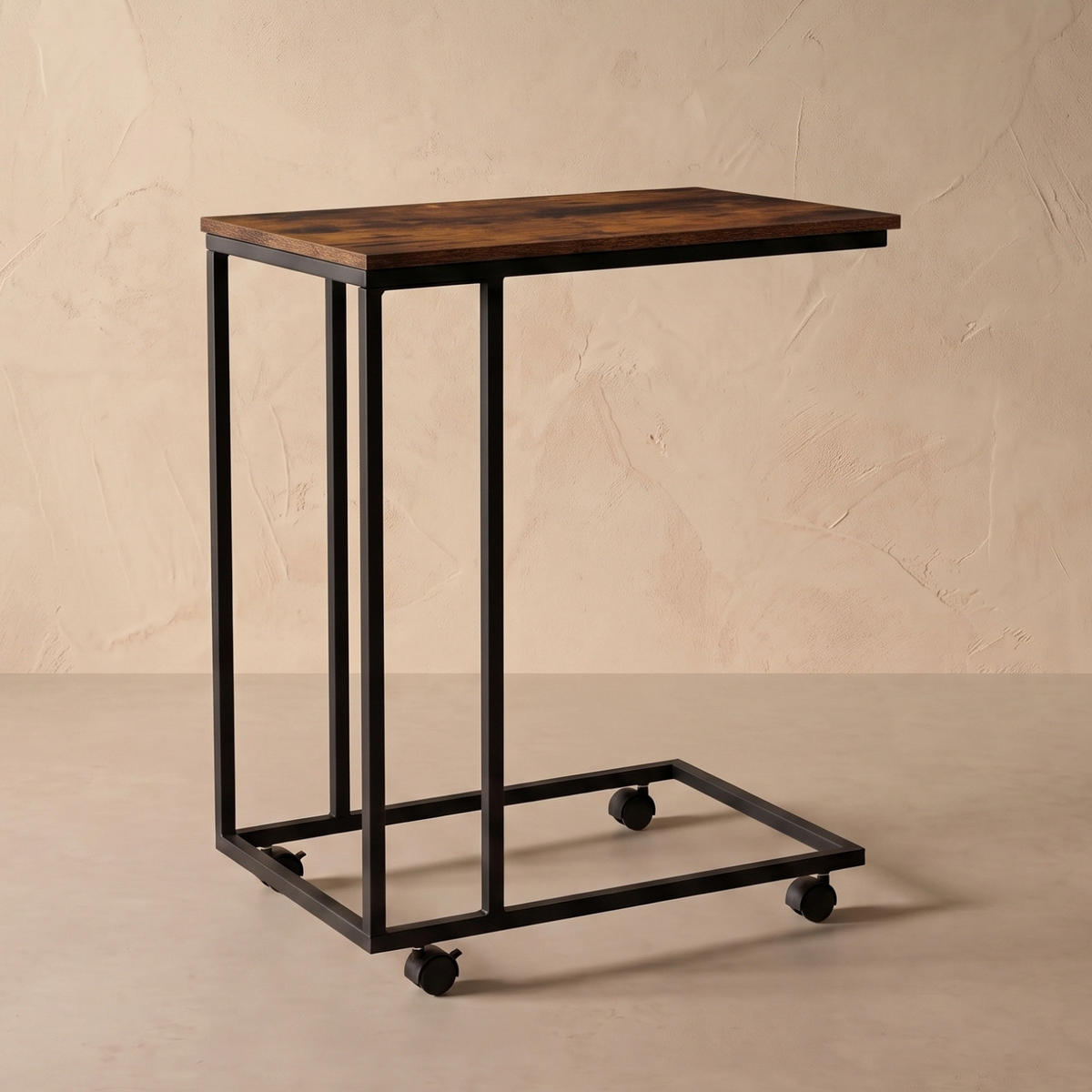 BEISTELLTISCH Dunkelbraun 35/50/61 cm - Braun, Metall (35/50/61cm) - SCENA LIVING