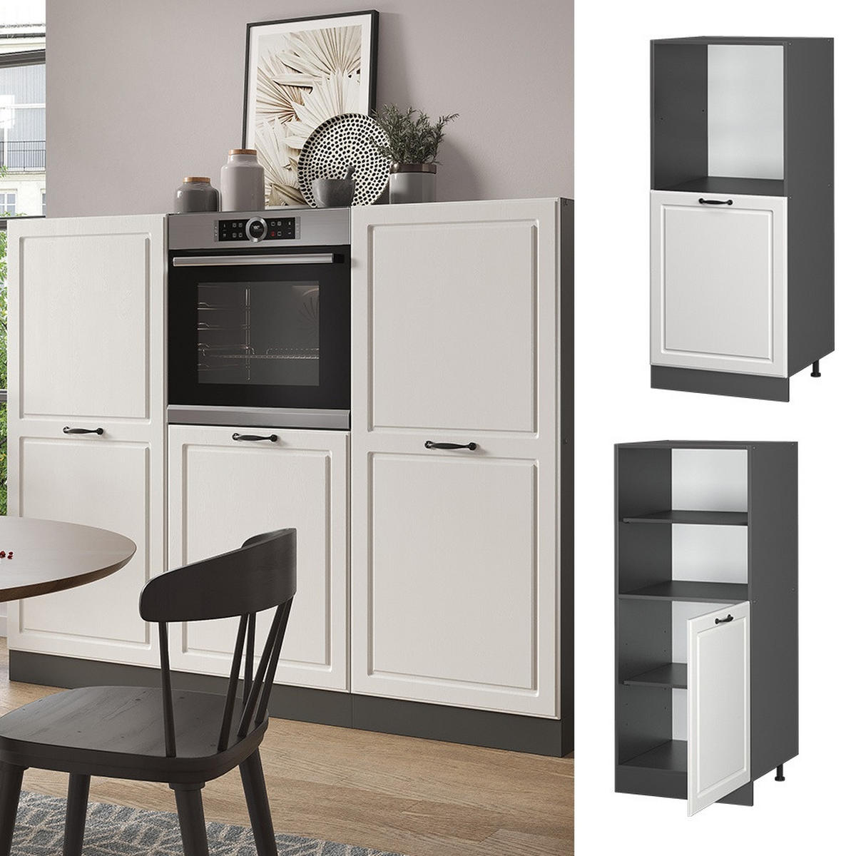 DULAP DE TRANSFORMARE A SOBEI R-Line Casă de țară albă 60 cm - alb/gri închis, compozit lemnos (60/143/57cm) - Vicco