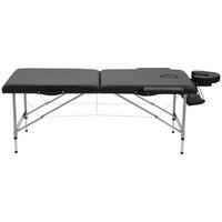 MASSAGELIEGE, Kunstleder, Schwarz - Schwarz, Metall (71/83/186cm) - HOMCOM