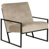 SESSEL Samtstoff taupe/schwarz Delary - Taupe/Schwarz, Textil (69/83/83cm) - Beliani