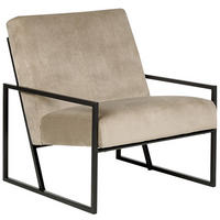 SESSEL Samtstoff taupe/schwarz Delary - Taupe/Schwarz, Textil (69/83/83cm) - Beliani