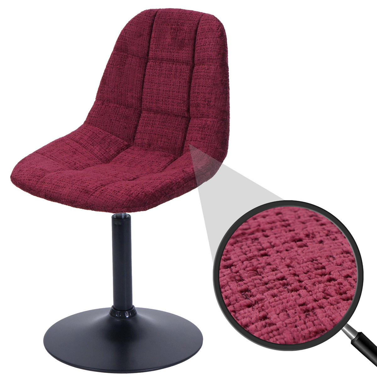 ESSZIMMERSTUHL Bordeaux - Bordeaux, Textil (47/83/43cm) - MCW