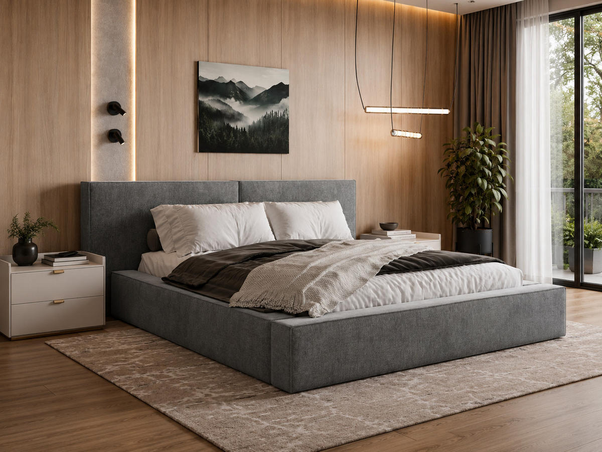POLSTERBETT 06 140x200 cm – Tresor - Bett mit Bettkasten, Metall-Lattenrost - Anthrazit, Holz (140/200cm) - ROYAL24_MARKT
