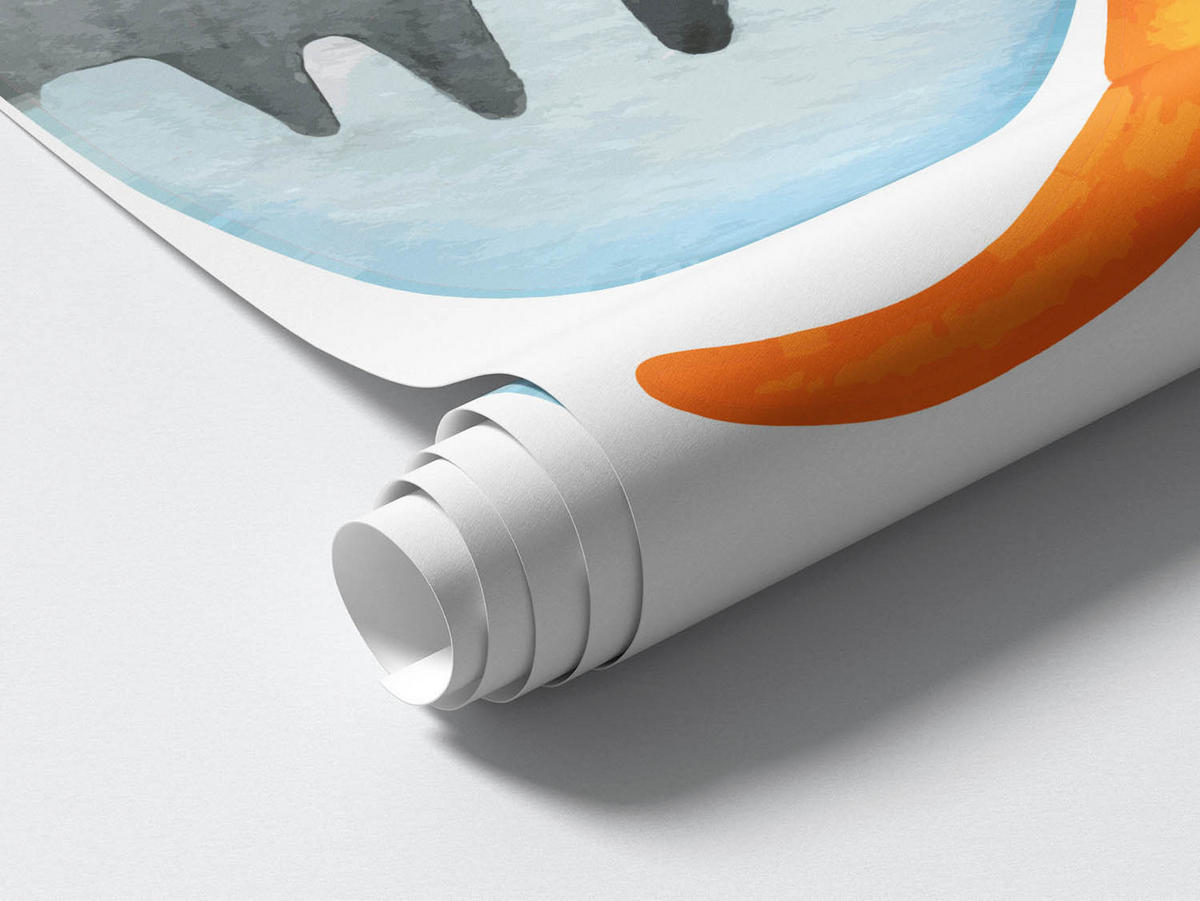 WANDAUFKLEBER 130x233cm - Dinosaurier und Berge - Multicolor, Kunststoff (130/233/0.1cm) - Wallfluent