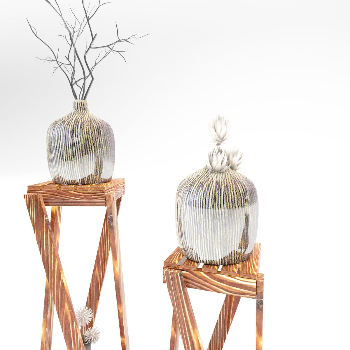 BEISTELLTISCH-SET 3 TLG. Muonio - Dunkelbraun, Holz (22/22/60cm) - [en.casa]