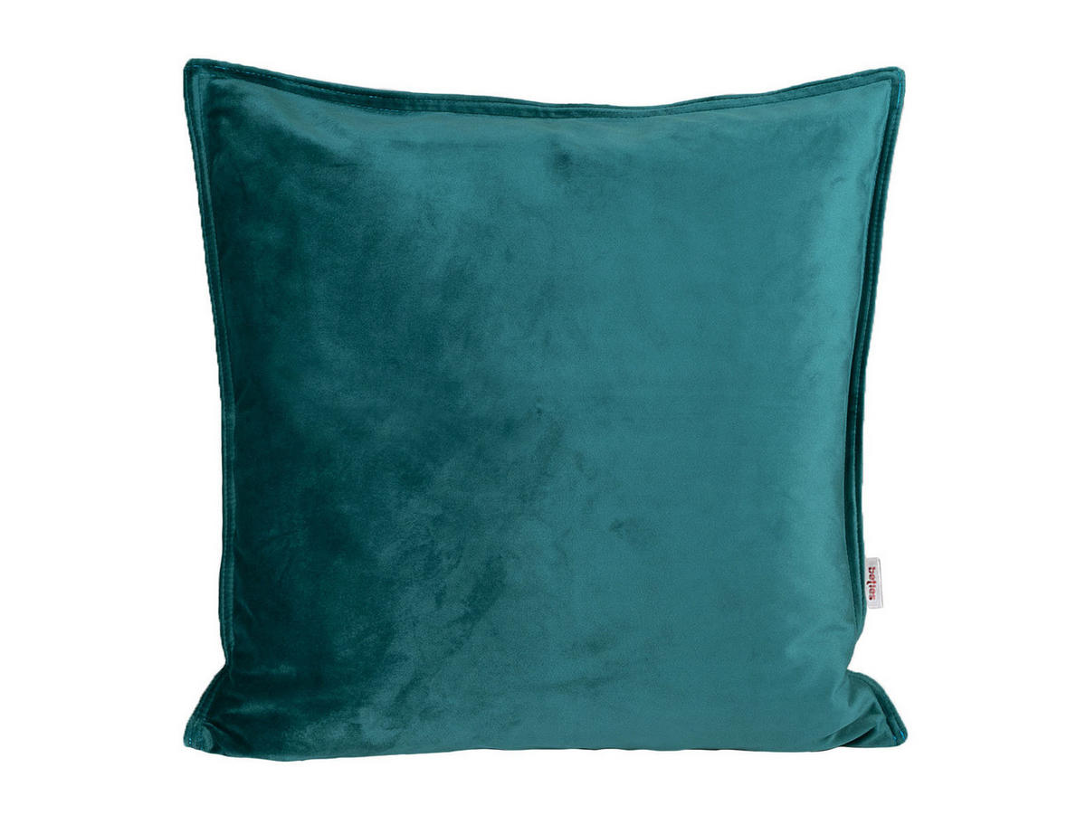 KISSENHÜLLE Samt&Sonders petrol 45/45 cm - Petrol, Textil (45/45cm) - beties Heimtextil