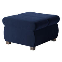 POLSTERHOCKER Bangkok Klein - Silberfarben/Dunkelblau, Holz/Kunststoff (60/39/60cm) - MIRJAN24
