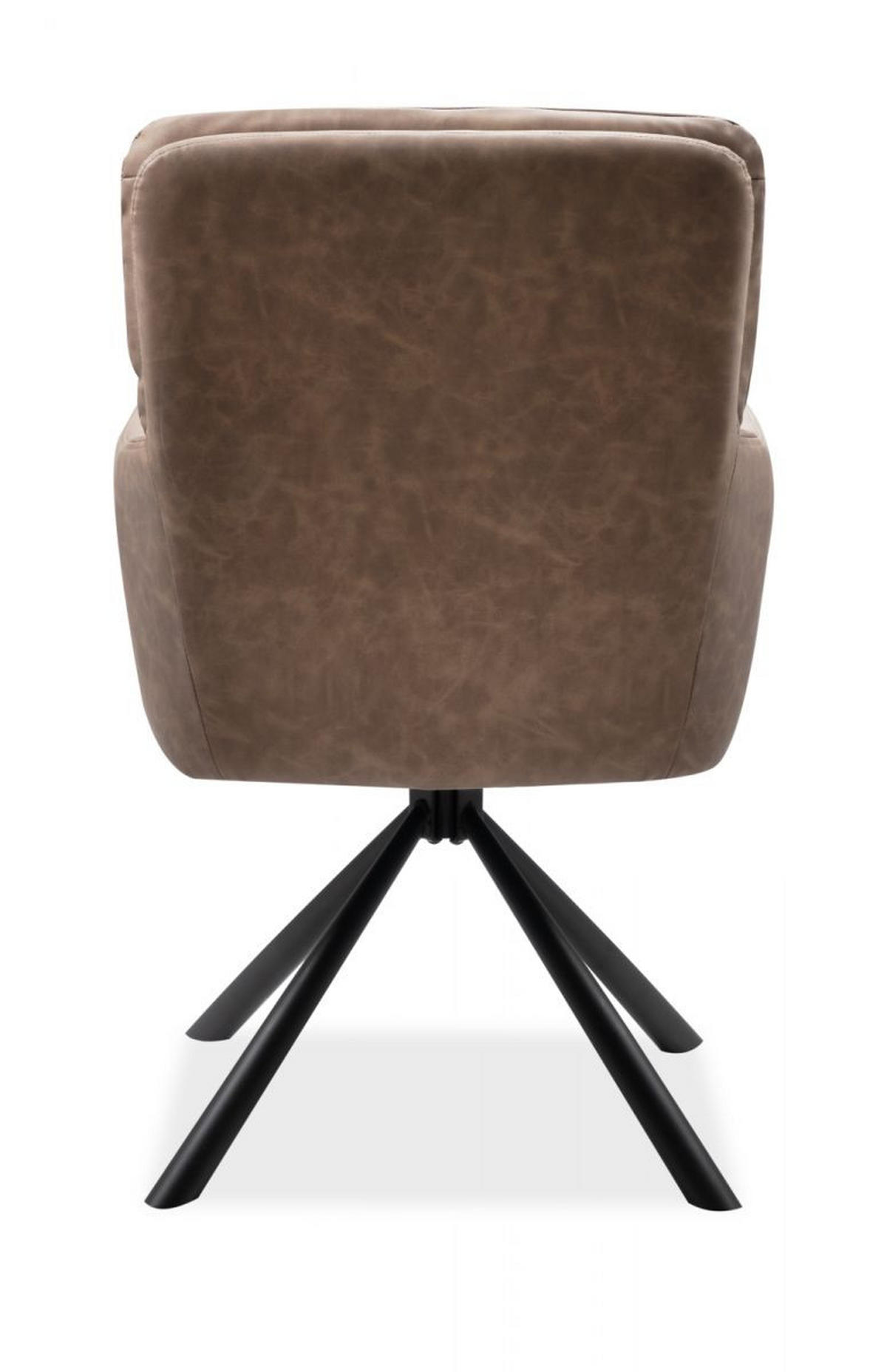 STUHL 2er-Set braun Leder-Optik, Esszimmerstuhl drehbar - Schwarz/Braun, Holz/Textil (57/95.5/57cm) - Furn.Design