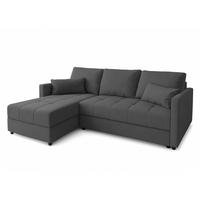ECKSOFA L Form Dolceo Grau 226/140/78 cm – Schlaffunktion Universell Links Rechts - Schwarz/Grau, Kunststoff/Textil (140/226cm) - AX Living