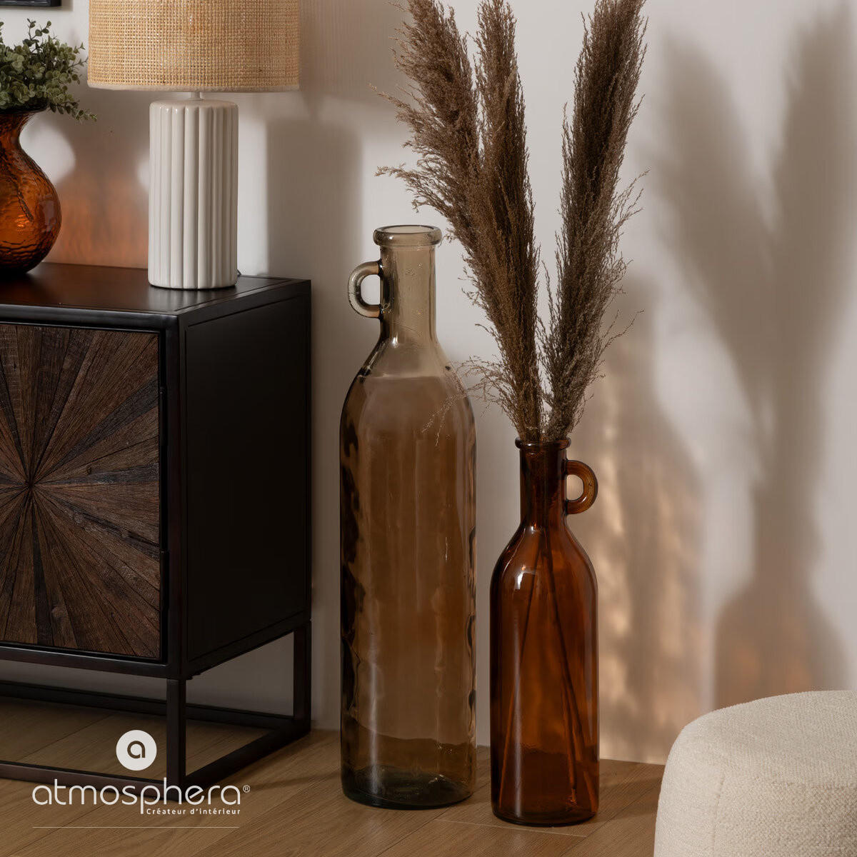 VASE Glas Yana 75 cm - Beige, Glas (18/75cm) - Atmosphera Createur d´interieur