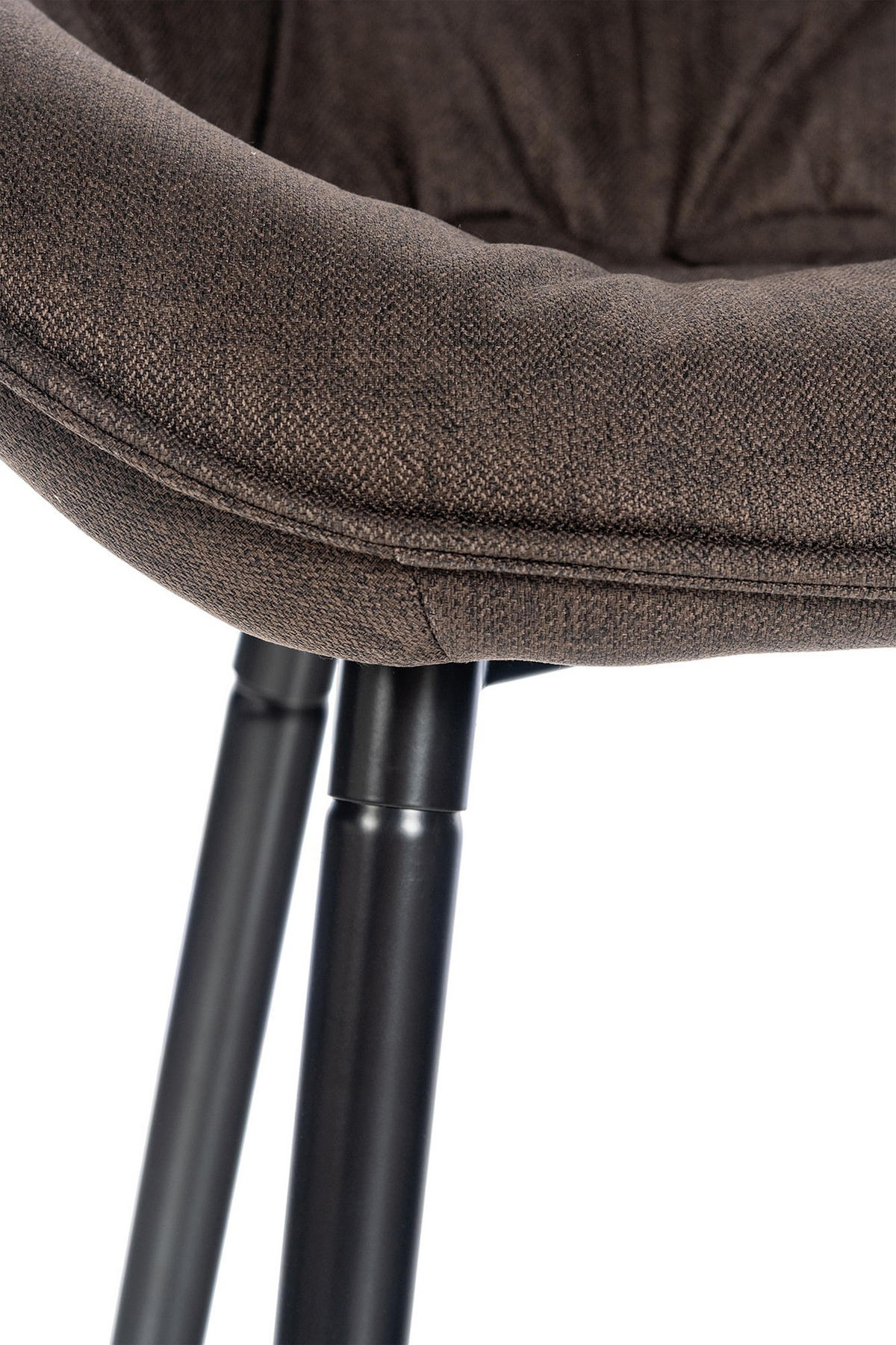 BARHOCKER Gibal Stoff braun - Schwarz/Braun, Textil/Metall (54/93.5/57.5cm) - TPFLiving