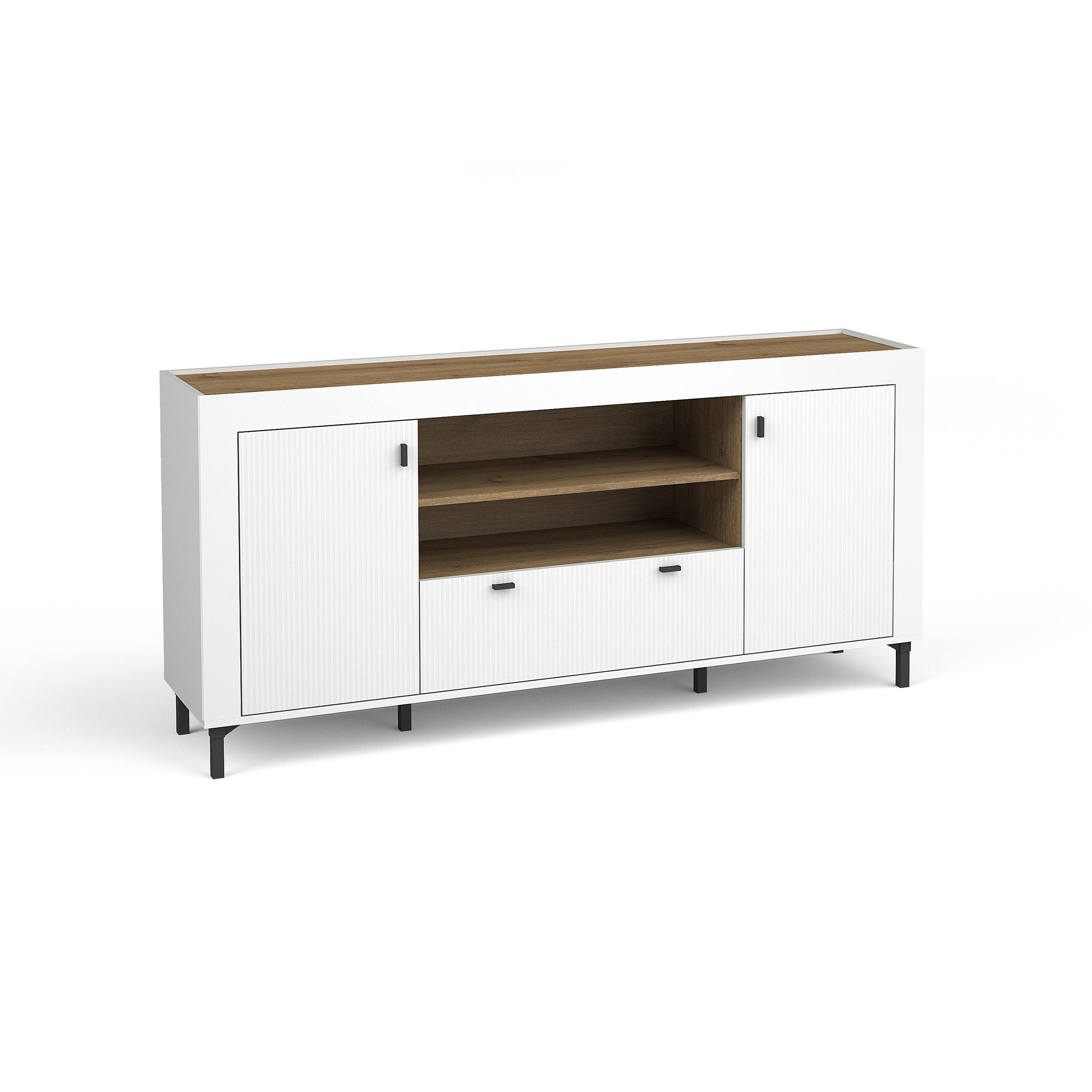 Beautysofa Kommode Weiß 177x84x40 cm