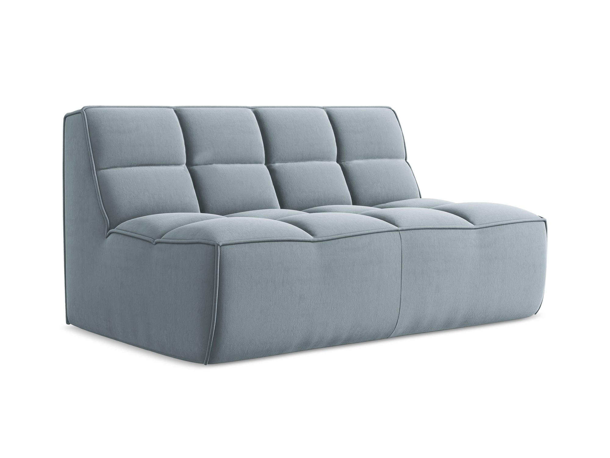 2-SITZER-SOFA Samt Stoff Blau - Blau/Schwarz, Kunststoff/Textil (160/75/93cm) - Makamii