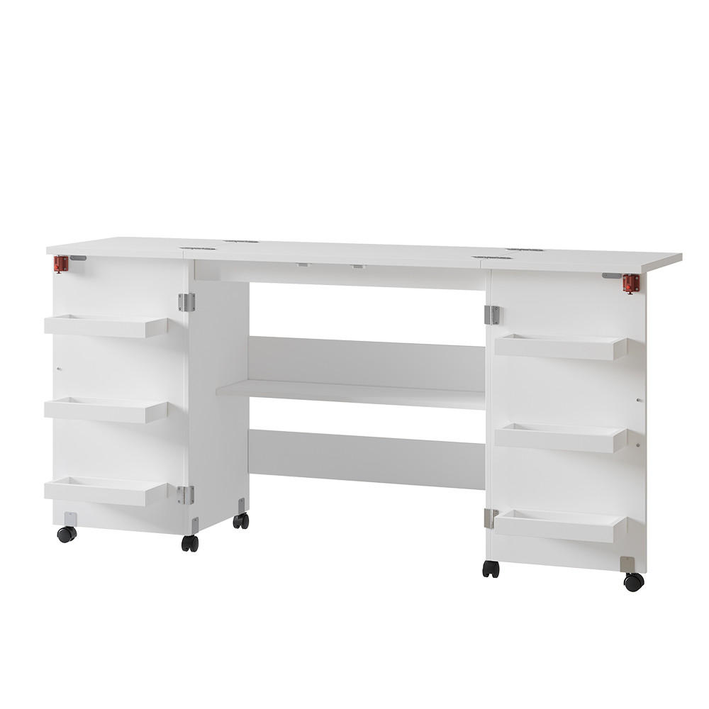 Vicco ŠICÍ STŮL Carmen Bílá 160 x 80.2 cm se 6 policemi